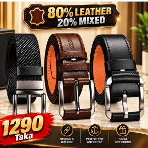 80%Leather20%mixed 3Pics belt combo Pack