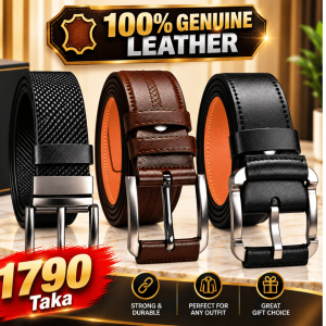 100% Genuine Leather 3pics Belt combo pack