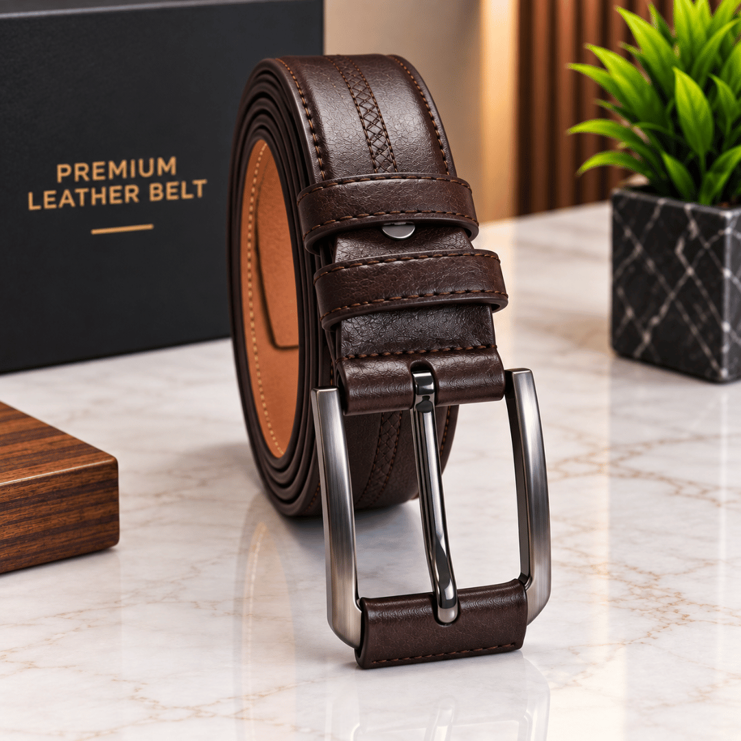 Chocolate belt -safa leather